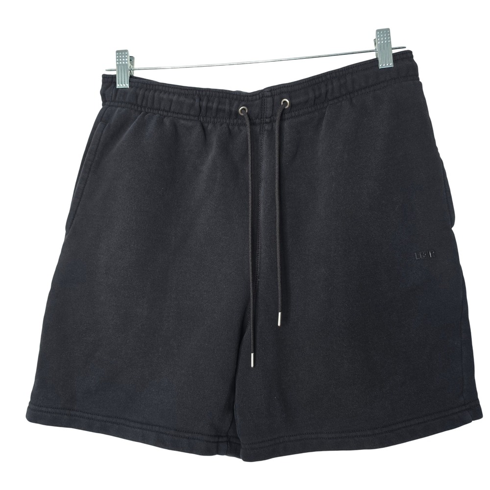 LCKR Shorts Mens Large Black Fleece Sweat Shorts Drawstring Pockets Casual Loung